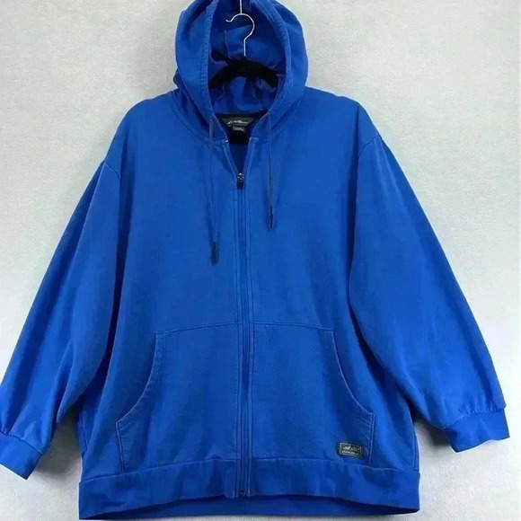 Eddie Bauer Men’s Hoodie Sweatshirt Size XL Blue Front Full Zip Closure - Picture 1 of 9